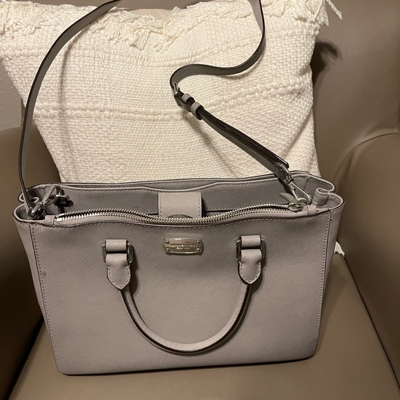 Michael Kors Handbags - Michael Kors Gray Satchel with Silver Hardware